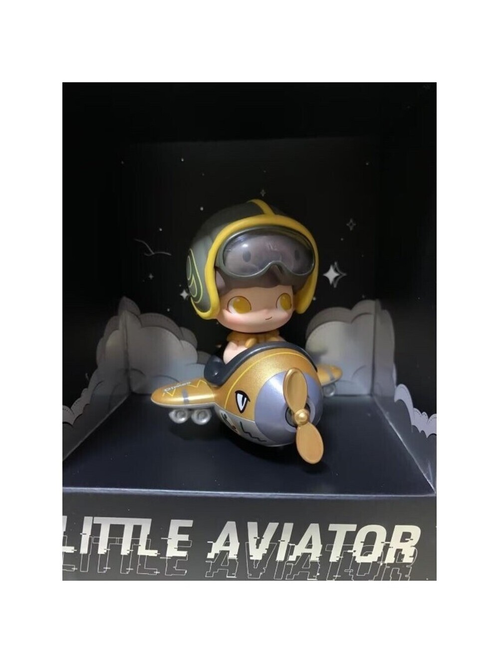 POP MART DIMOO WORLD Limited Ed. DIMOO Little Aviator Gold ABS PVC Figure Model